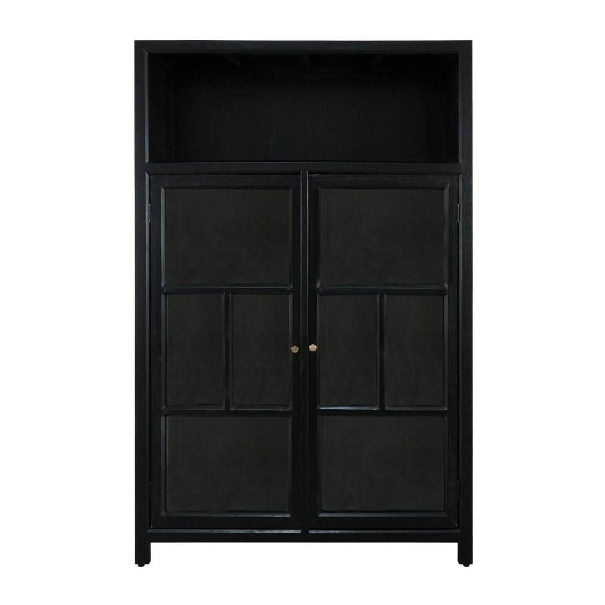 Fabrizio Mindi Wood Display Cabinet in Black - Chocolate Wood
