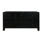 Fabrizio Mindi Wood 9-Drawer Dresser / Chest of Drawers in Black - Chocolate Wood