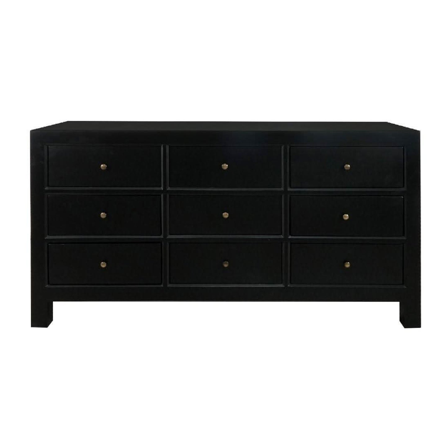 Fabrizio Mindi Wood 9-Drawer Dresser / Chest of Drawers in Black - Chocolate Wood
