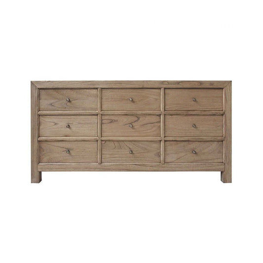 FABRIZIO MINDI WOOD 9 DRAWERS DRESSER 9 DRAWER CHEST OF DRAWERS IN MINDI BROWN - MyChocolateWood
