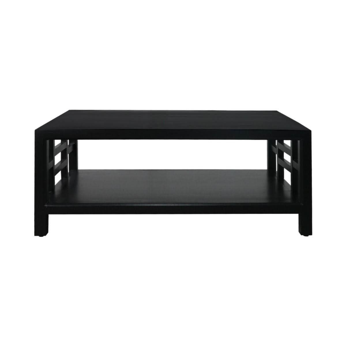 Fabrizio Mindi Wood Coffee Table in Black - Chocolate Wood