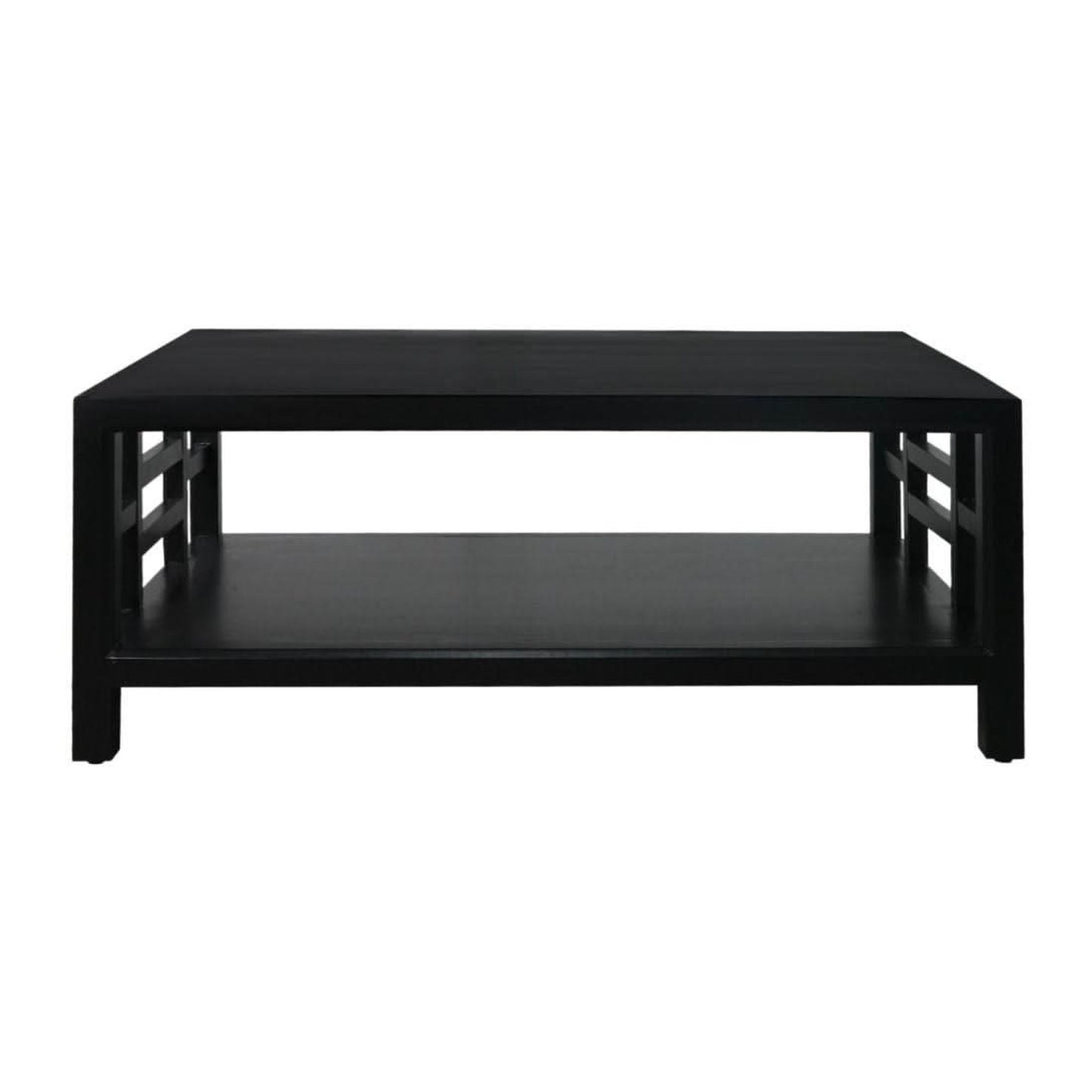 Fabrizio Mindi Wood Coffee Table in Black - Chocolate Wood