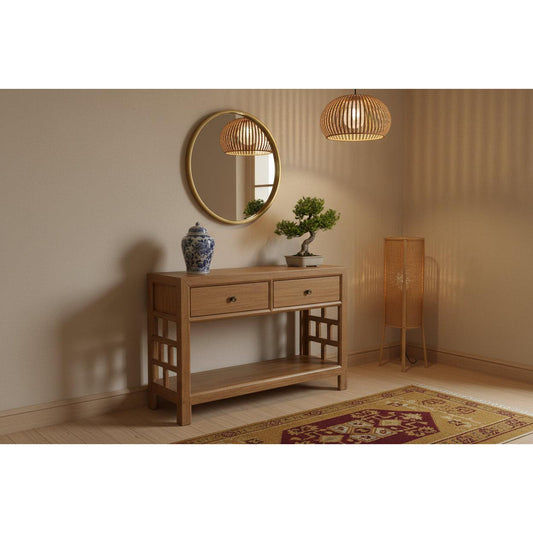 FABRIZIOS CONSOLE TABLEHALL TABLE 2 DRAWERS IN MINDI BROWN - MyChocolateWood