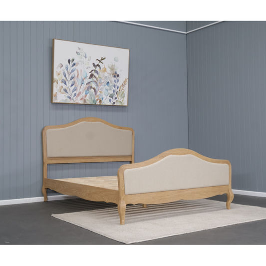 Fairfax Solid Rustic Oak Bed in Natural, King - Chocolate Wood