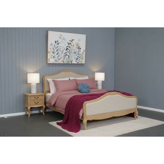 FAIRFAX SOLID OAK KING BEDROOM SUITE - KING BED + TALLBOY + 2 X BEDSIDE TABLES - MyChocolateWood