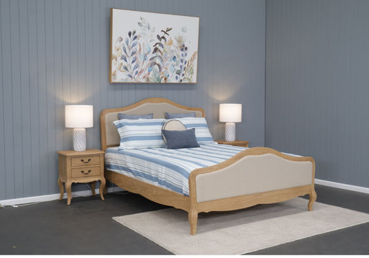 FAIRFAX SOLID OAK KING BEDROOM SUITE - KING BED + TALLBOY + 2 X BEDSIDE TABLES - MyChocolateWood
