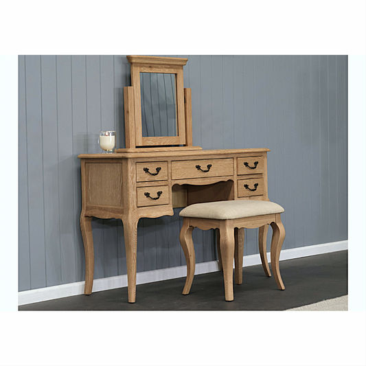 FAIRFAX SOLID RUSTIC OAK DRESSING TABLE STOOL - MyChocolateWood