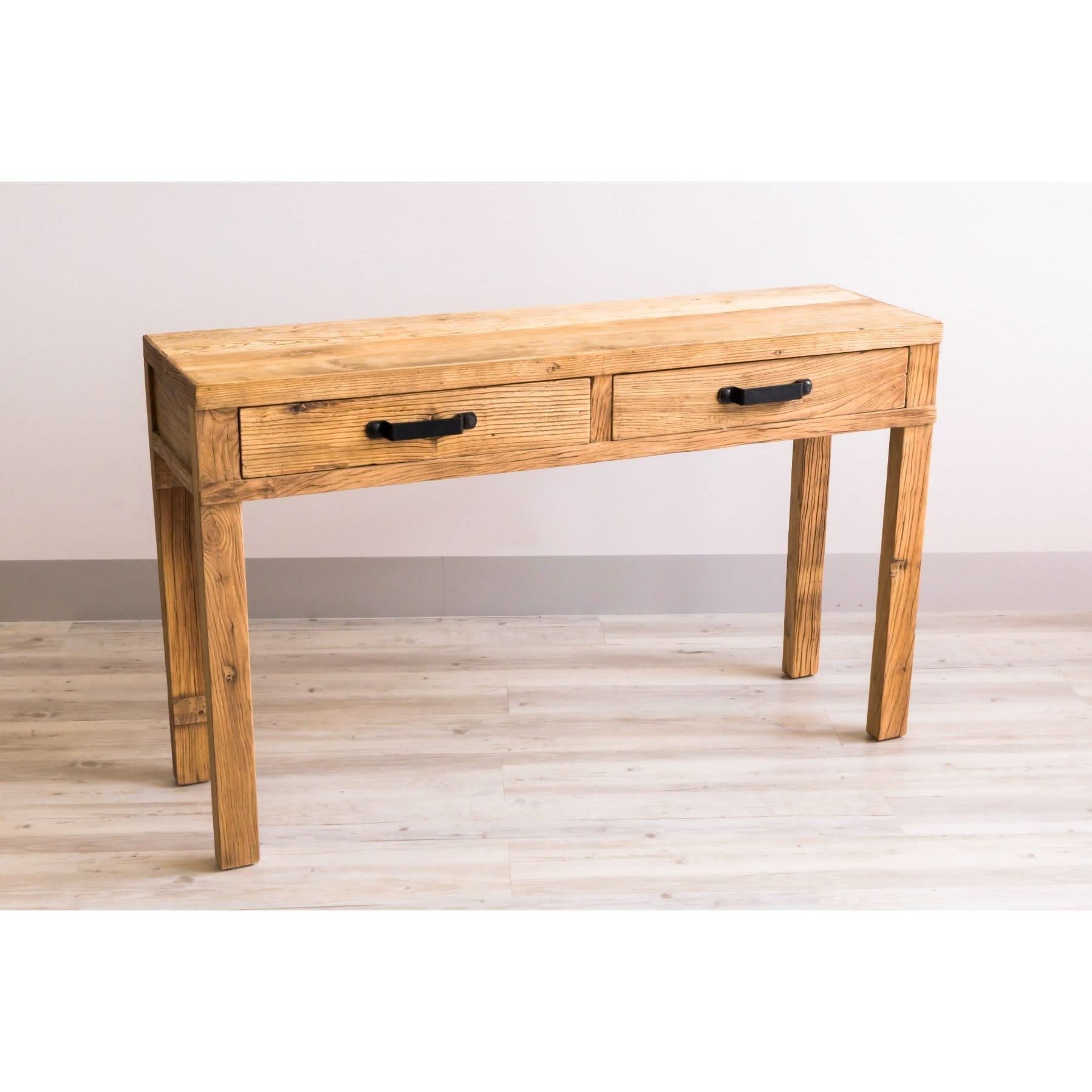 FAIRMONT 2 DRAWER HALL TABLE/CONSOLE TABLE IN RECYCLED ELM - MyChocolateWood