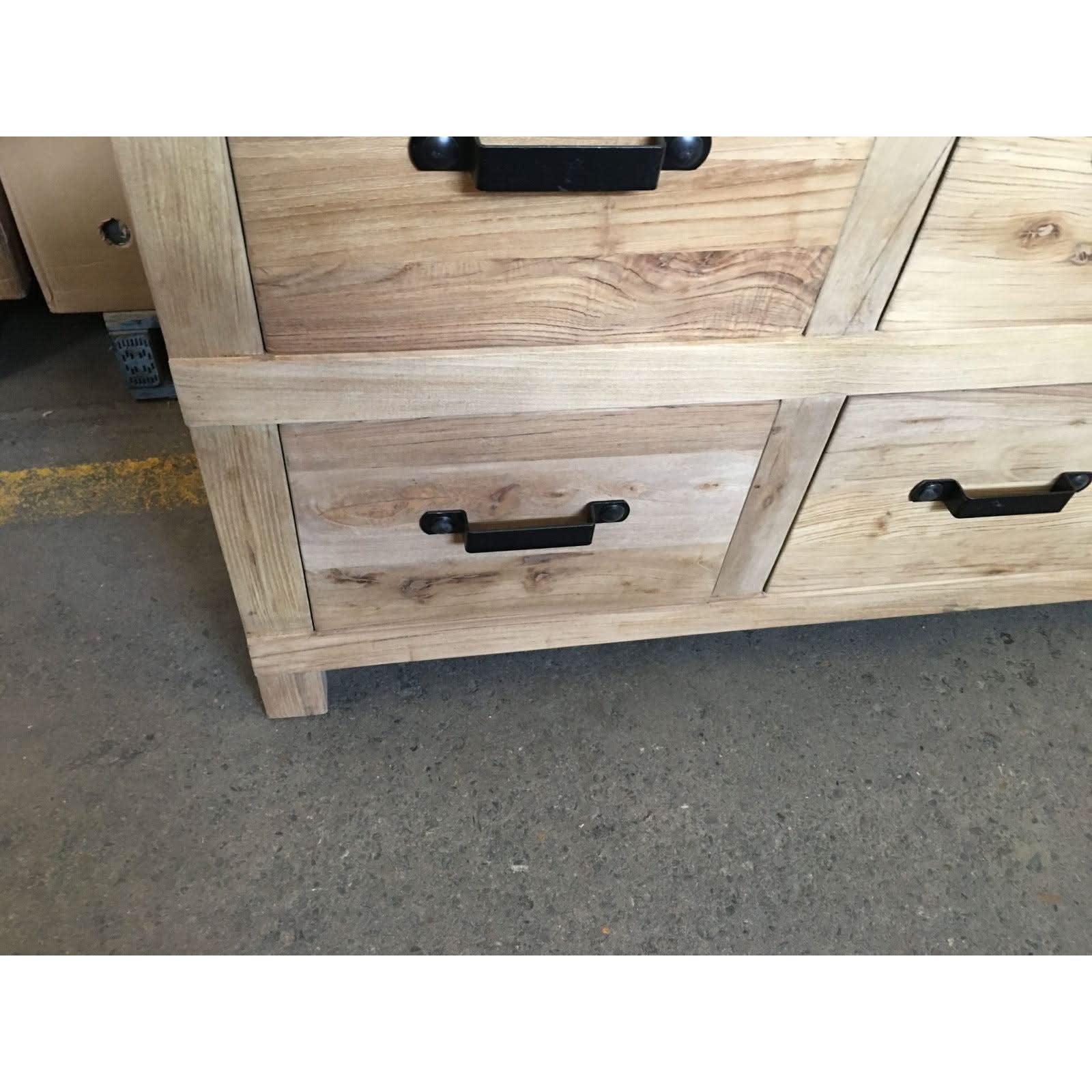 FAIRMONT 6-DRAWER SIDEBOARD BUFFET W/ IRON HANDLES IN RECYCLED ELM - MyChocolateWood