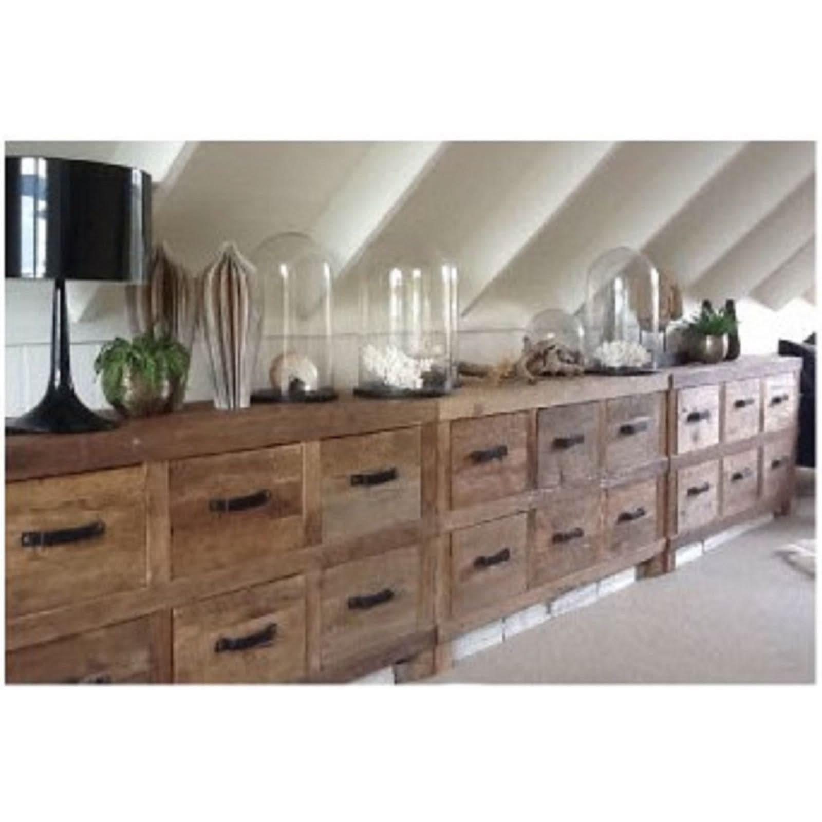 FAIRMONT 6-DRAWER SIDEBOARD BUFFET W/ IRON HANDLES IN RECYCLED ELM - MyChocolateWood