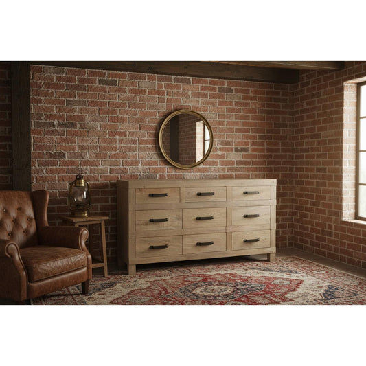 FAIRMONT BUFFET IN RECYCLED ELM 3 DOORS & 3 DRAWERS - MyChocolateWood