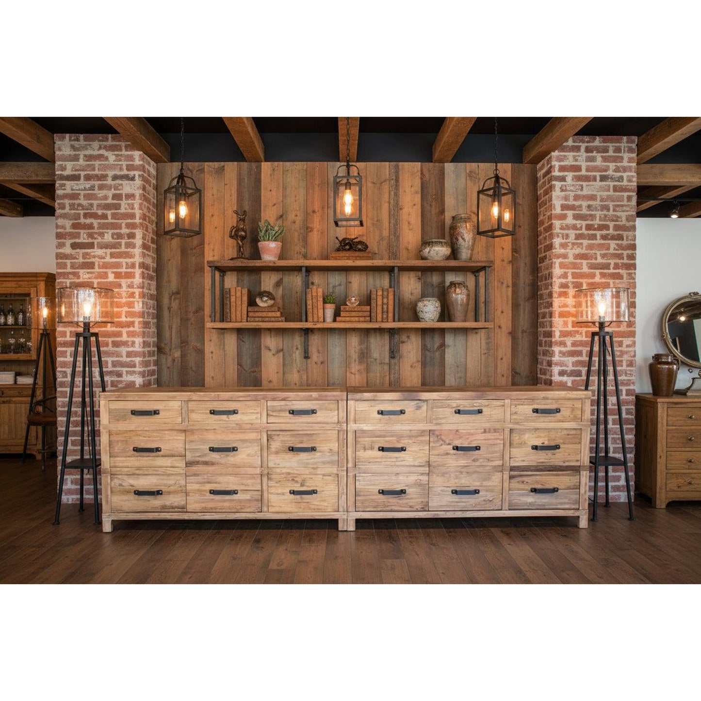 FAIRMONT BUFFET IN RECYCLED ELM 3 DOORS & 3 DRAWERS