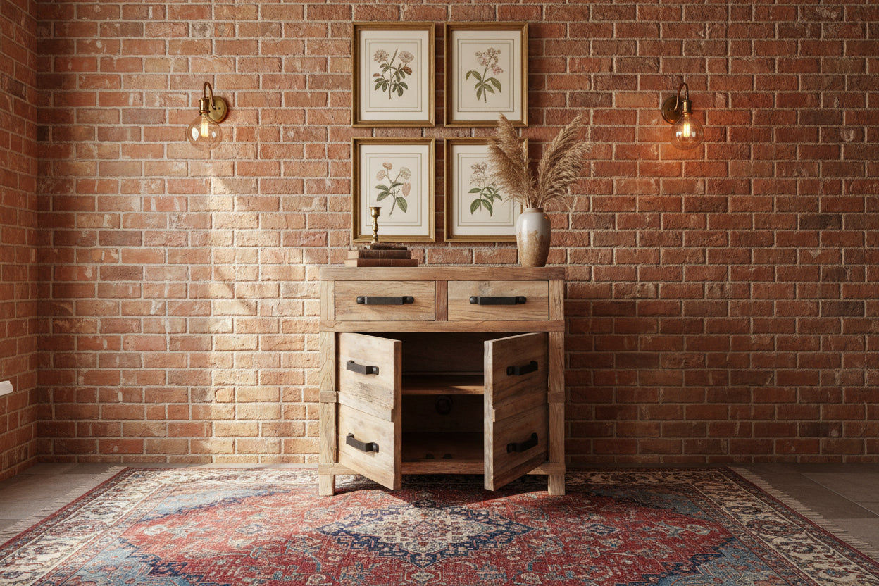 FAIRMONT RECYCLED ELM INDUSTRIAL BUFFET 2 DOORS 2 DRAWERS - MyChocolateWood