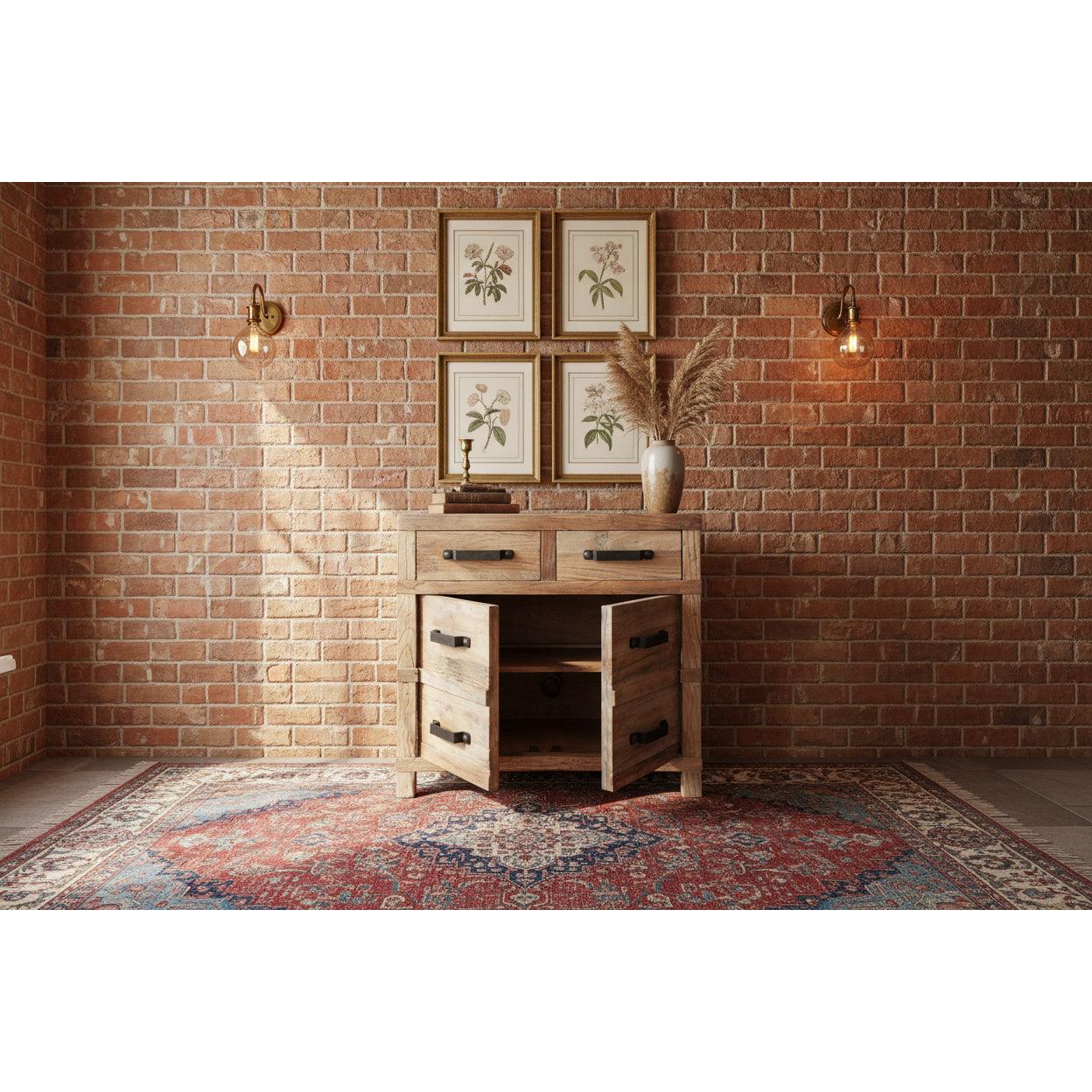 FAIRMONT RECYCLED ELM INDUSTRIAL BUFFET 2 DOORS 2 DRAWERS - MyChocolateWood
