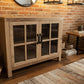 FAIRMONT RECYCLED ELM SIDEBOARD/BUFFET W/GLASS DOORS 1.1M VINTAGEINDUSTRIAL - MyChocolateWood