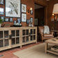 FAIRMONT RECYCLED ELM SIDEBOARD/BUFFET WITH GLASS DOORS. 2.1M VINTAGE INDUSTRIAL - MyChocolateWood