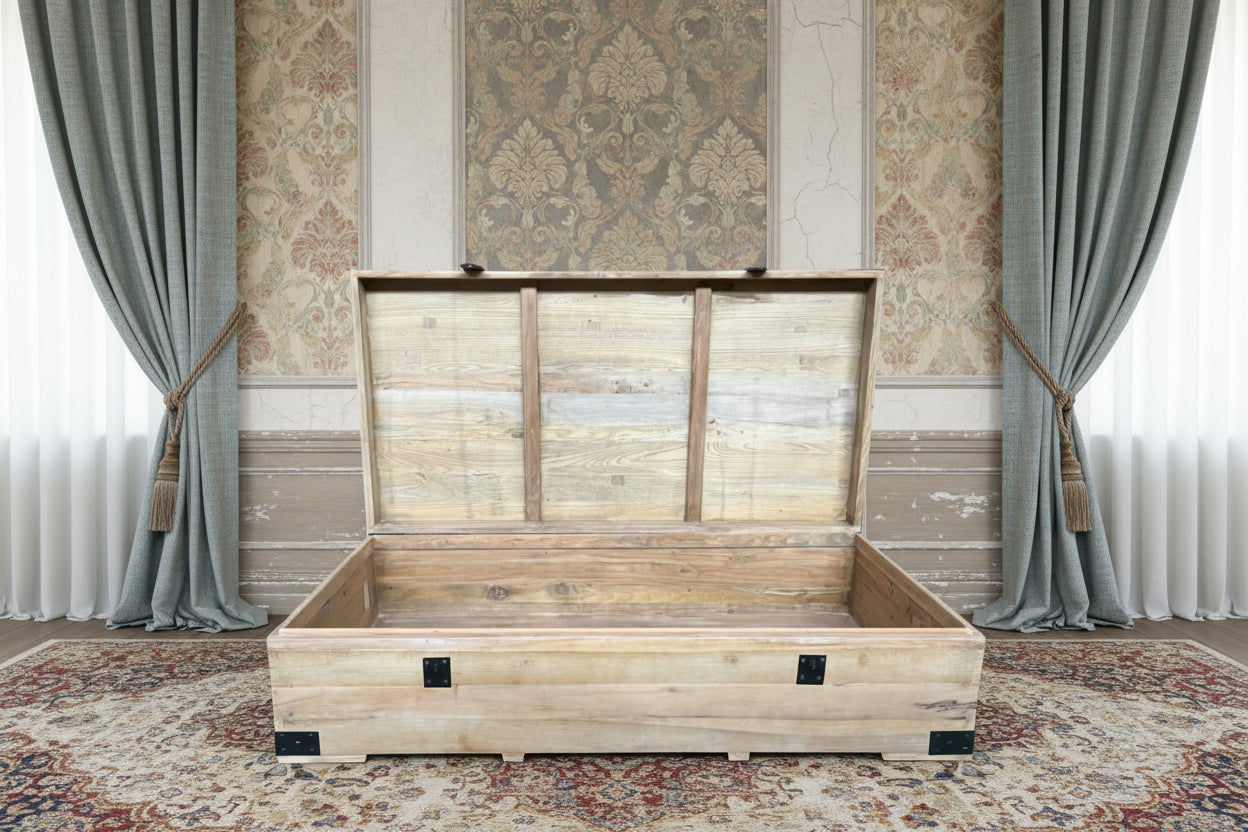 FAIRMONT RECYCLED ELM TRUNK/COFFEE TABLE 160CM IN NATURAL - MyChocolateWood