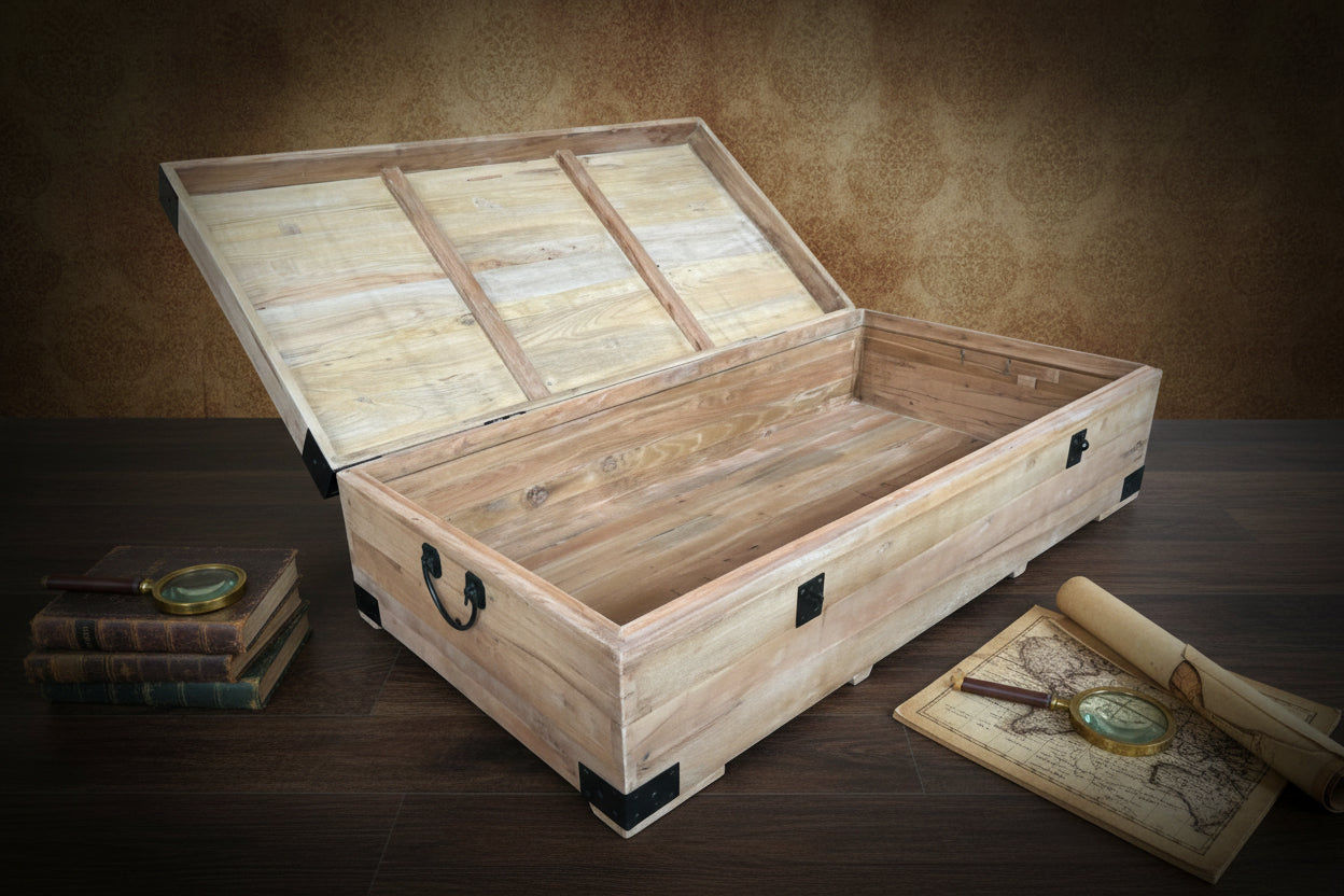 FAIRMONT RECYCLED ELM TRUNK/COFFEE TABLE 160CM IN NATURAL - MyChocolateWood