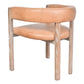 FELICE CARAMEL LEATHER DINING CHAIR WITH WHITEWASH LEGS - MyChocolateWood