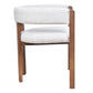 FELICE DOVE GREY LINEN FABRIC DINING CHAIR WITH MARON LEGS - MyChocolateWood