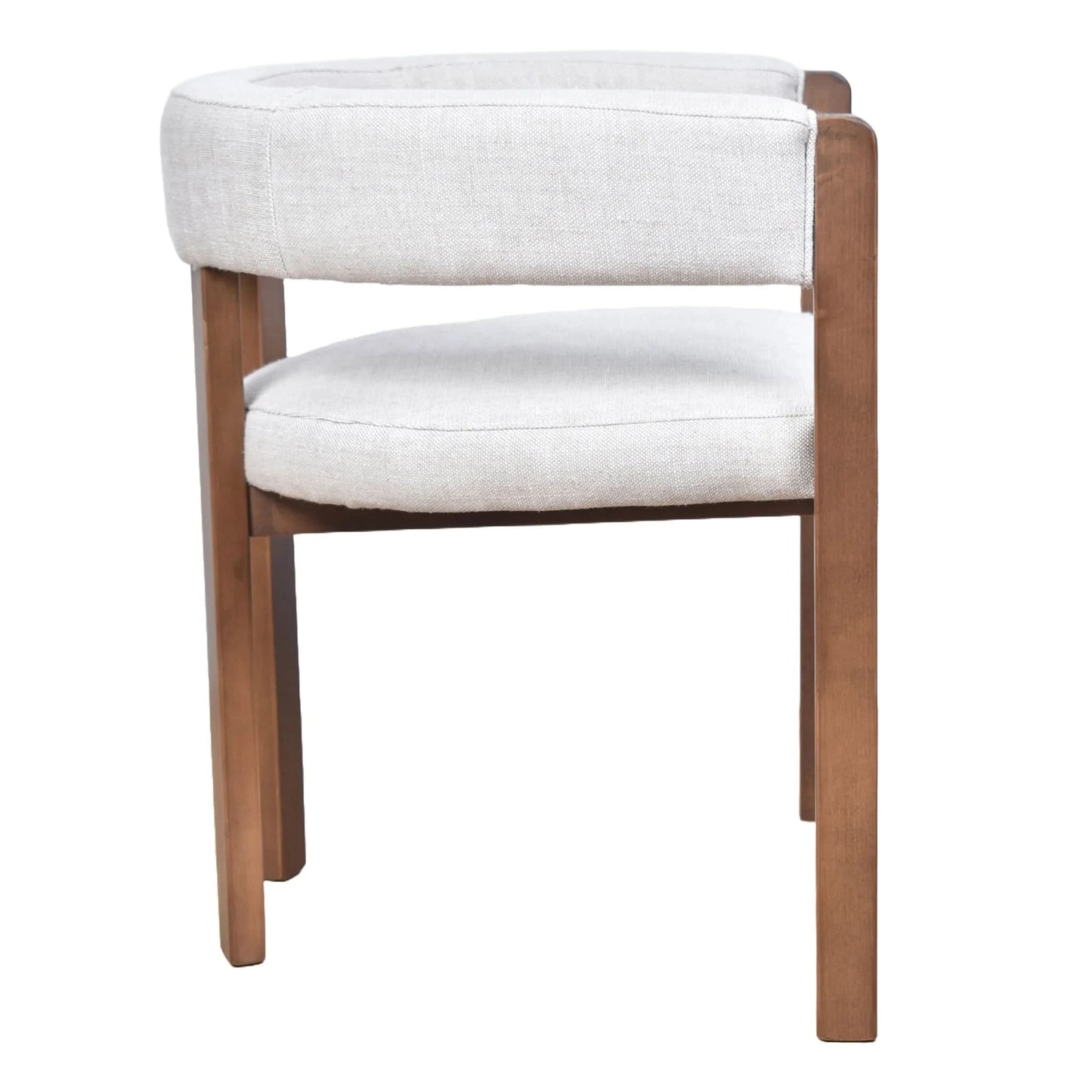FELICE DOVE GREY LINEN FABRIC DINING CHAIR WITH MARON LEGS - MyChocolateWood