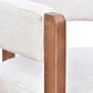 FELICE DOVE GREY LINEN FABRIC DINING CHAIR WITH MARON LEGS - MyChocolateWood