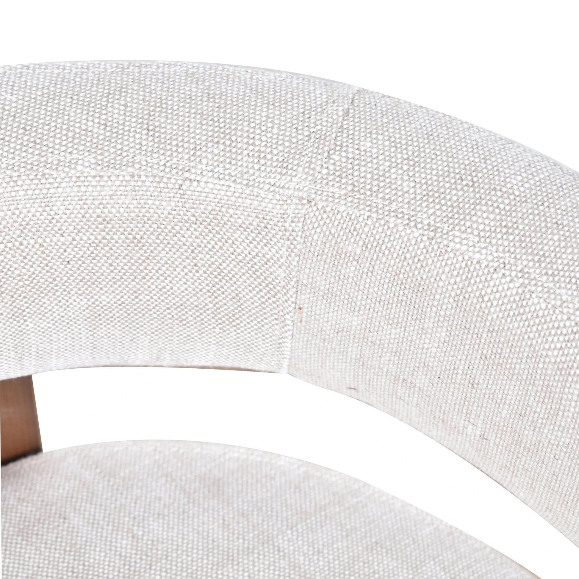 FELICE DOVE GREY LINEN FABRIC DINING CHAIR WITH MARON LEGS - MyChocolateWood