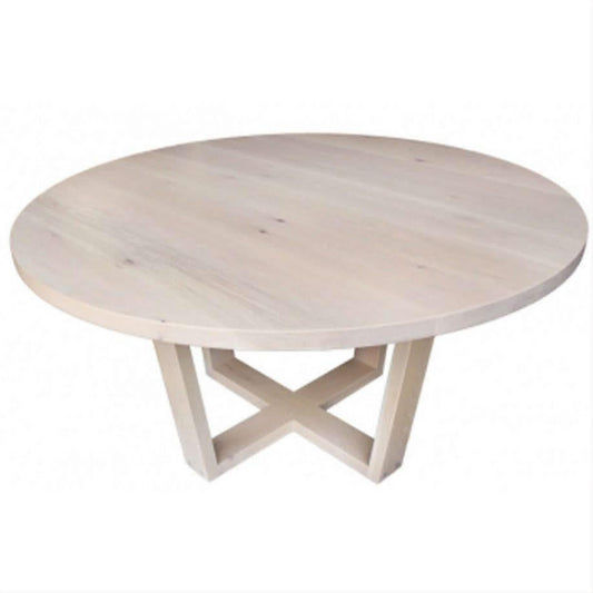 FELLINI ROUND DINING TABLE IN SOLID TASSIE OAK 120CM AUSTRALIAN CUSTOM MADE TO ORDER