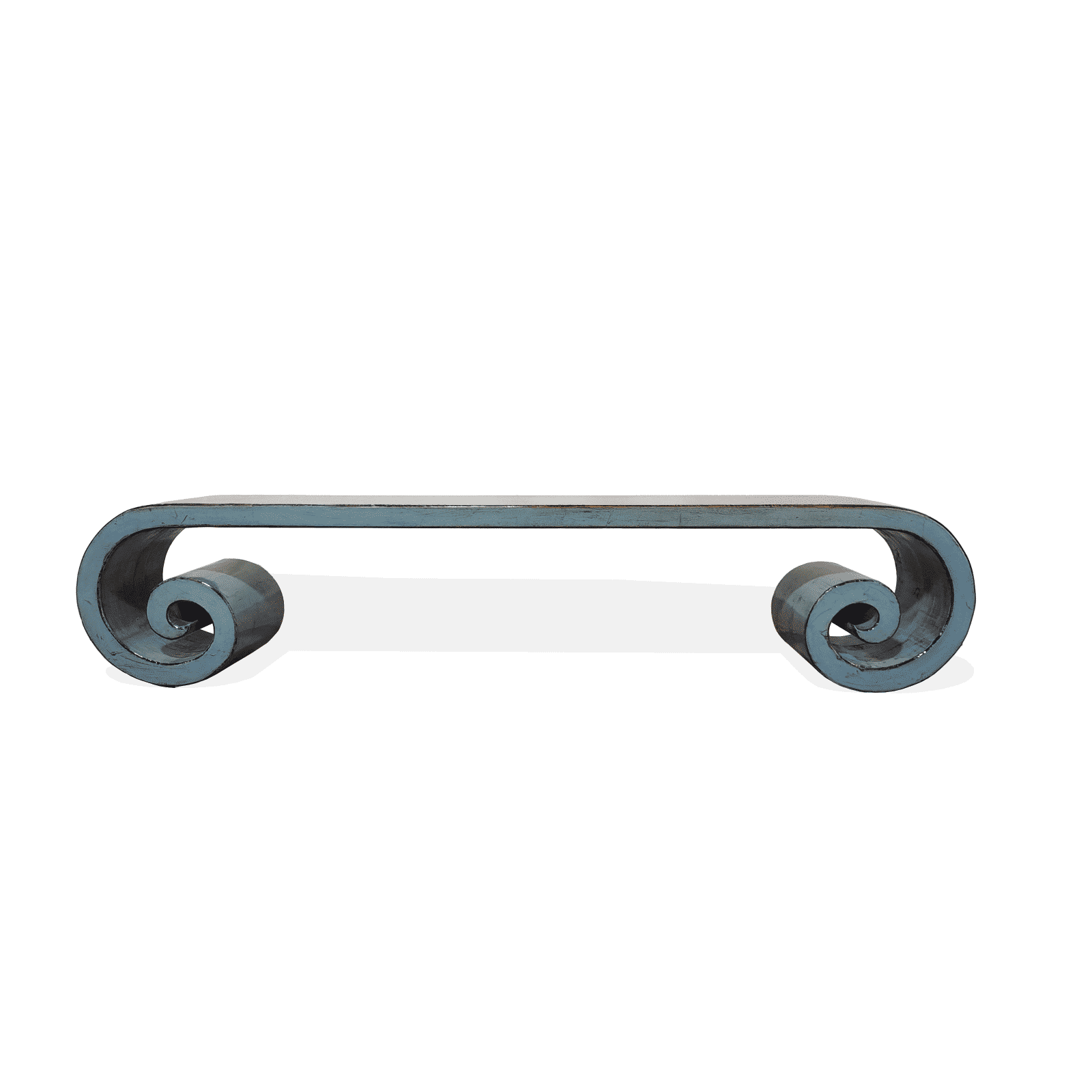 FELONG CHINESE STYLE BENCH CURVED LEGS IN OCEAN BLUE - MyChocolateWood