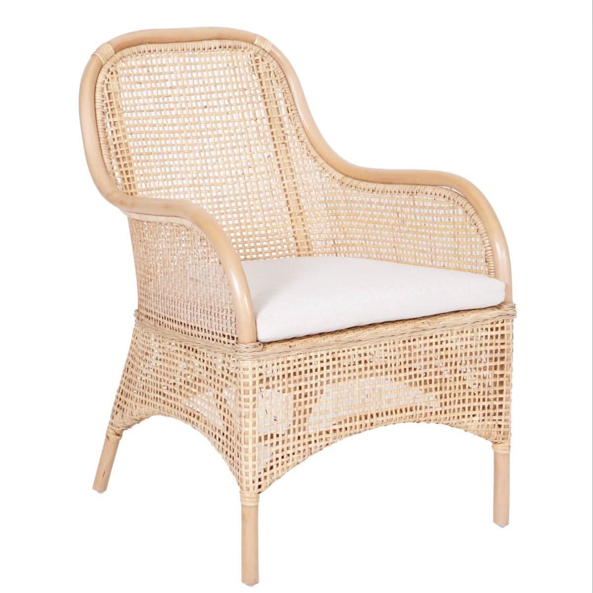 FENDI HAMPTONS DINING CHAIR IN LIGHT RATTAN - MyChocolateWood