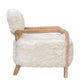 FENRIS FAUX SHEEPSKIN/HARDWOOD ARMCHAIR/LOUNGE CHAIR IN WHITE - MyChocolateWood
