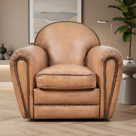 Fernando Vintage Leather Swivel Chair