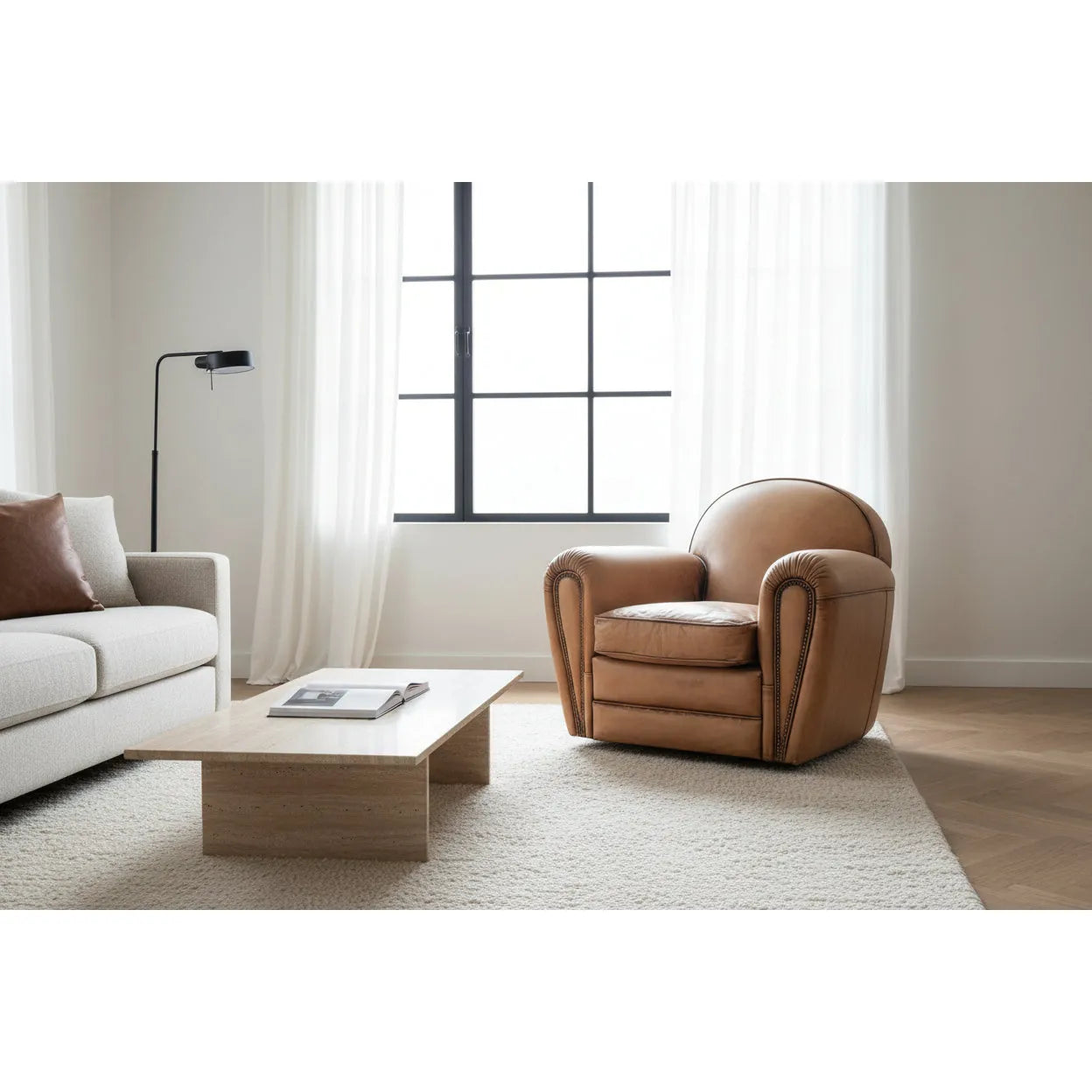Fernando Vintage Leather Swivel Chair