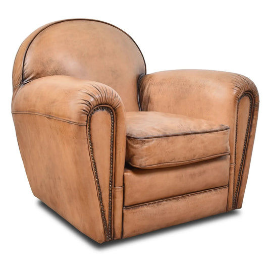 FERNANDO VINTAGE LEATHER SWIVEL CHAIR