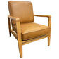FINN LEATHER BUCKLE ARMCHAIR IN COLOMBIA BROWN - MyChocolateWood