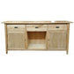 FITAN SOLID OAK SIDEBOARD/BUFFET W/ 15 BOTTLE WINE RACK 3 DRAWER 2-DOOR 130CM - MyChocolateWood