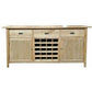 FITAN SOLID OAK SIDEBOARD/BUFFETW/ 20 BOTTLE WINE RACK 3 DRAWER 2-DOOR 180CM - MyChocolateWood