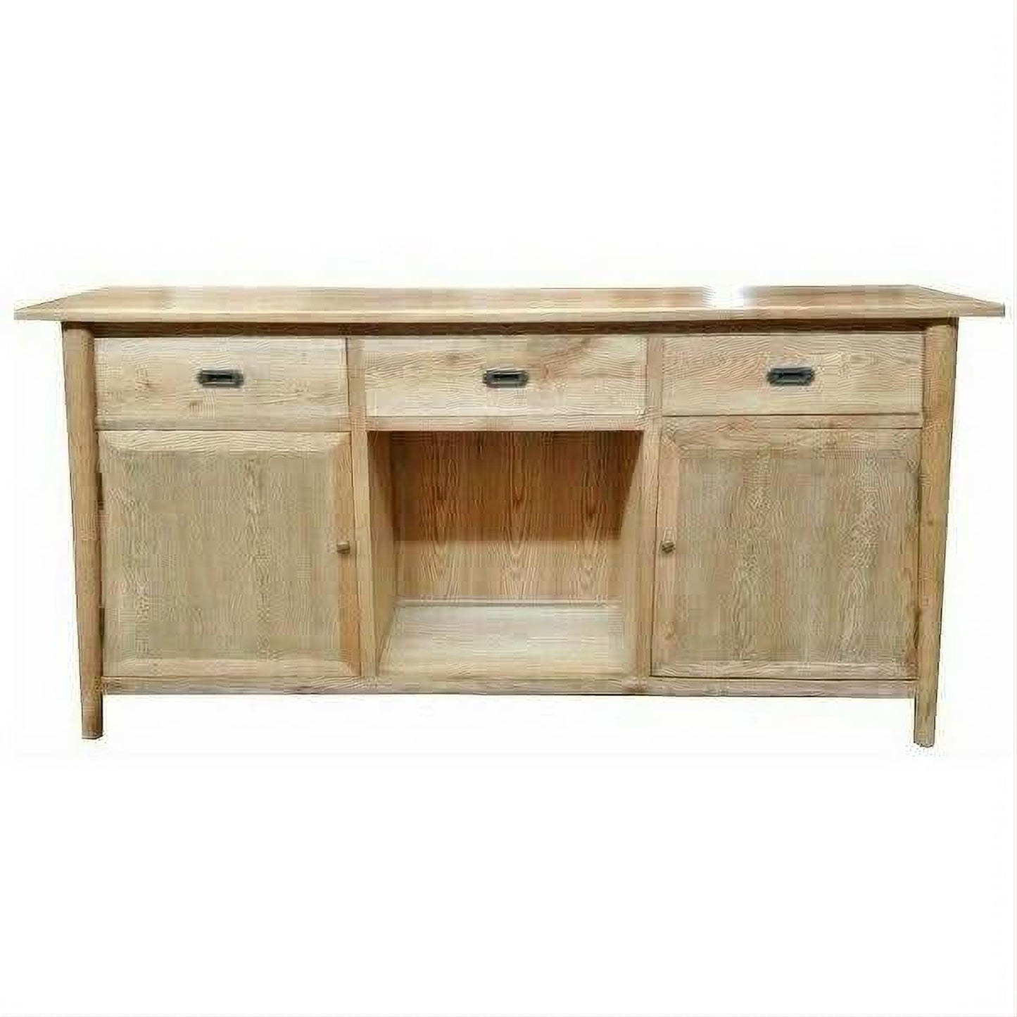 Fitan Solid Oak Sideboard / Buffet with 20 Bottle Wine Rack 180cm in Natural - Chocolate Wood