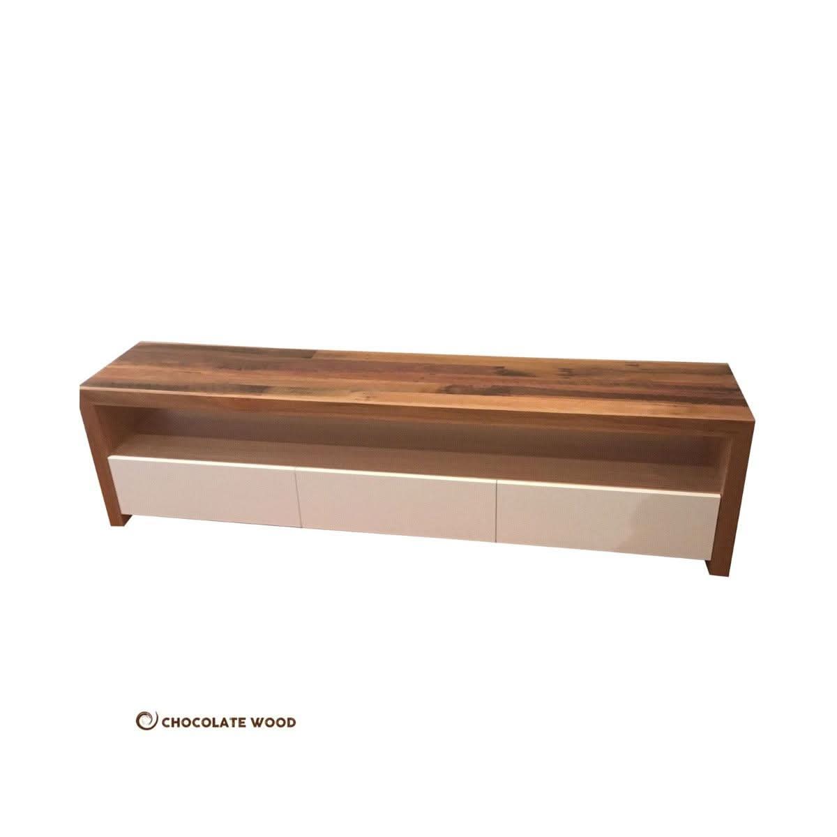 FLAMINGO RECYCLED HARDWOOD 3 DRAWERS TV/ENTERTAINMENT UNIT CUSTOM MADE AUSTRALIAN - MyChocolateWood
