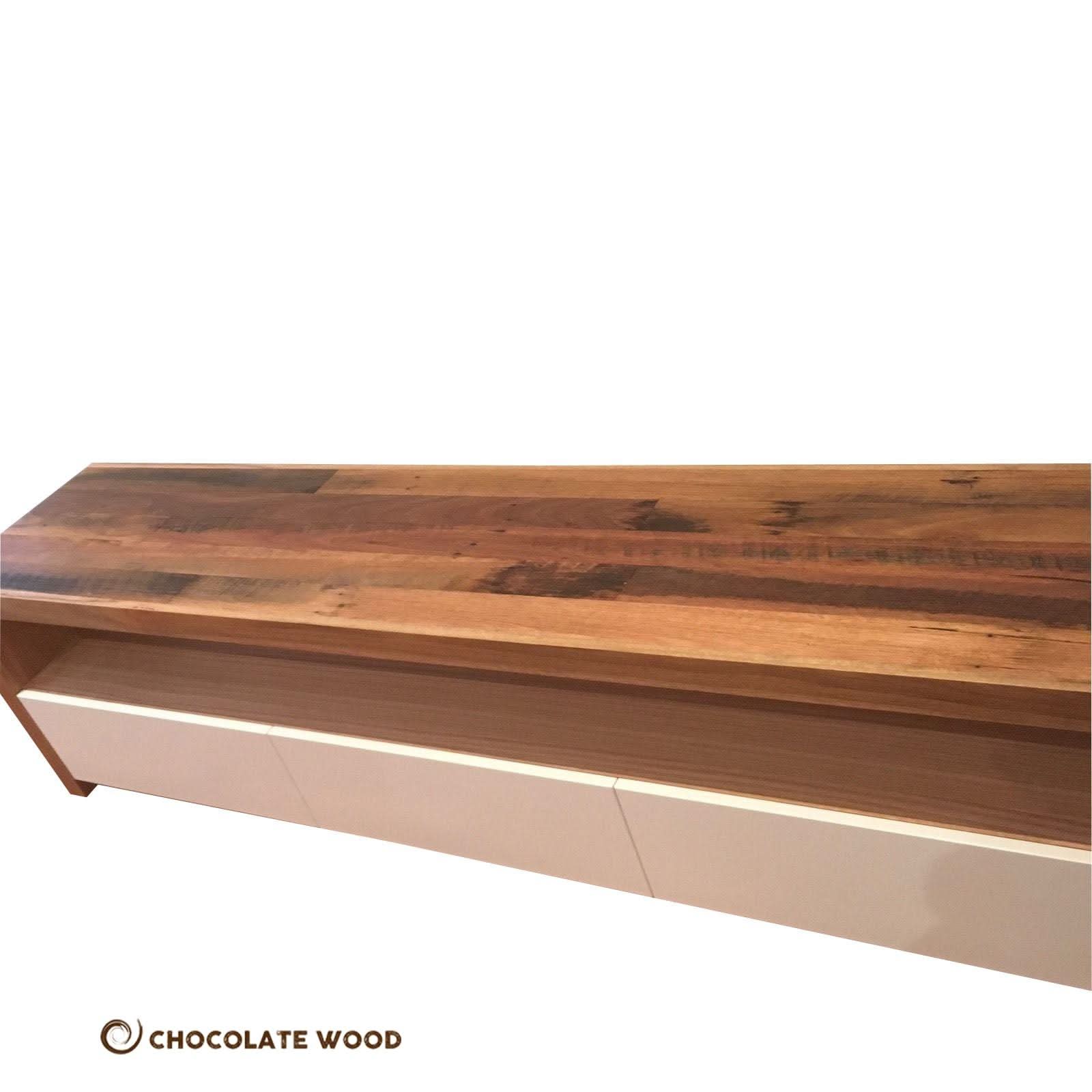 FLAMINGO RECYCLED HARDWOOD 3 DRAWERS TV/ENTERTAINMENT UNIT CUSTOM MADE AUSTRALIAN - MyChocolateWood