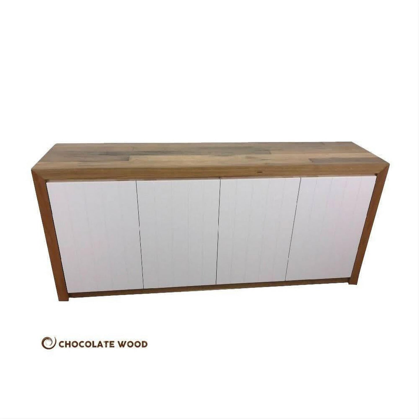 FLAMINGO RECYCLED HARDWOOD 4 DOOR BUFFET/SIDEBOARD IN WHITE POLYURETHANE