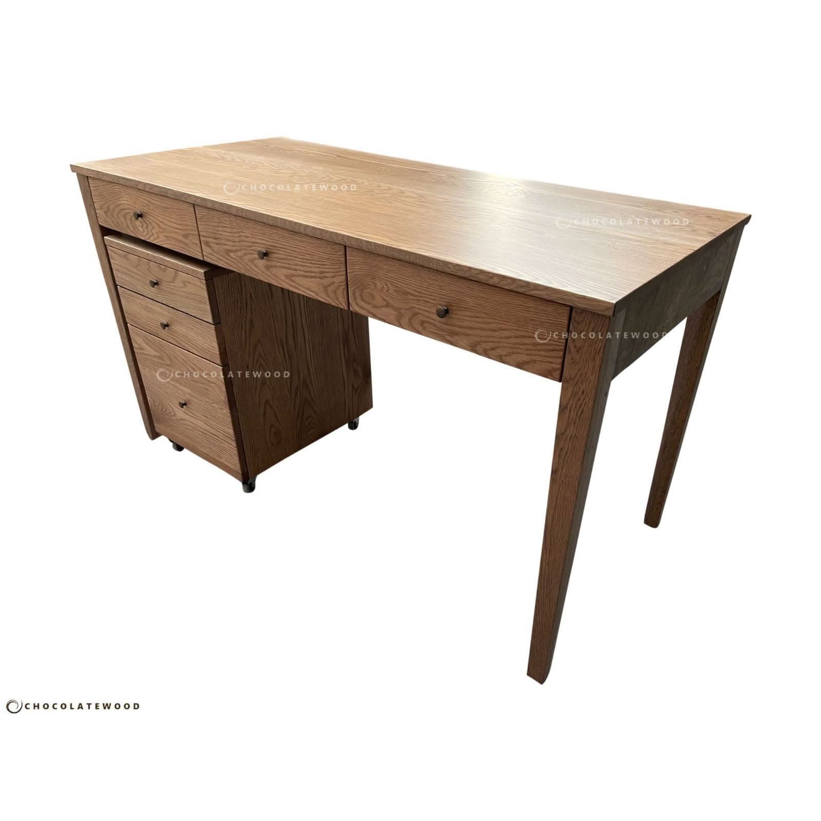 FLORENCE DESK & FILING CABINET IN SOLID AMERICAN OAK - MyChocolateWood