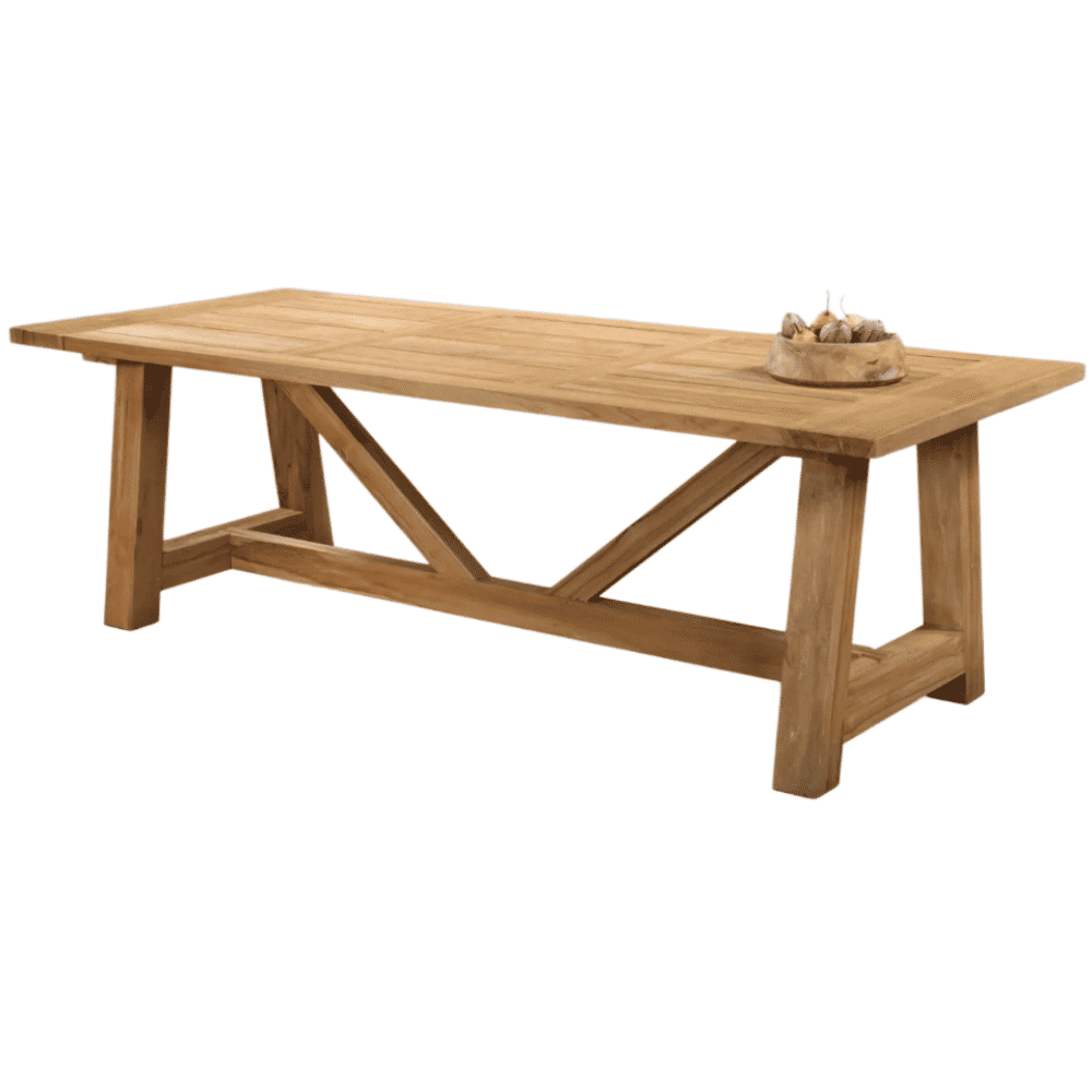 FORD OUTDOOR DINING TABLE RECTANGULAR SOLID TEAK WOOD - MyChocolateWood