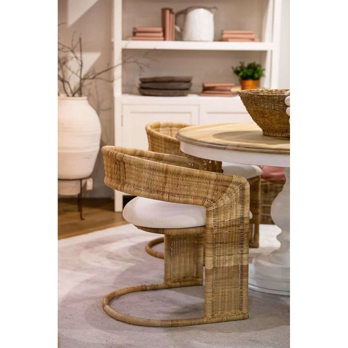 FORSTER  HAMPTON RATTAN DINING CHAIR  IN NATURAL OR WHITE - MyChocolateWood