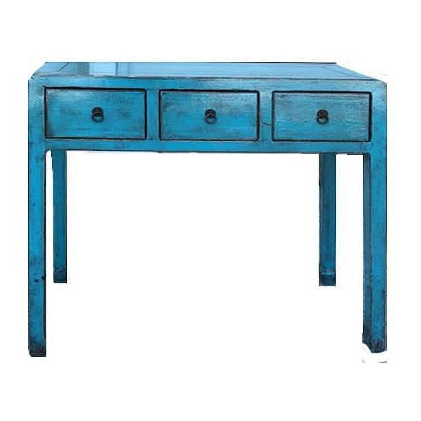 FOSHAN-HCL007 CHINESE ANTIQUE CONSOLE TABLE/HALL TABLE 3 DRAWERS BLUE