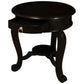 FRANCIS CABRIOL LEG SOLID MAHOGANY TIMBER ROUND LAMP TABLE- CHOCOLATE - MyChocolateWood