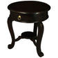 Francis Cabriole Leg Solid Mahogany Round Lamp Table in Chocolate - Chocolate Wood