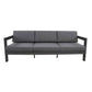 Fritz Outdoor 3-Seater Sofa in Charcoal with Dark Grey Cushions - Chocolate Wood