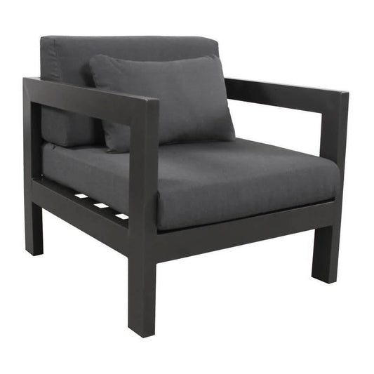 FRITZ OUTDOORS SINGLE SOFA IN CHARCOAL/DARK GREY