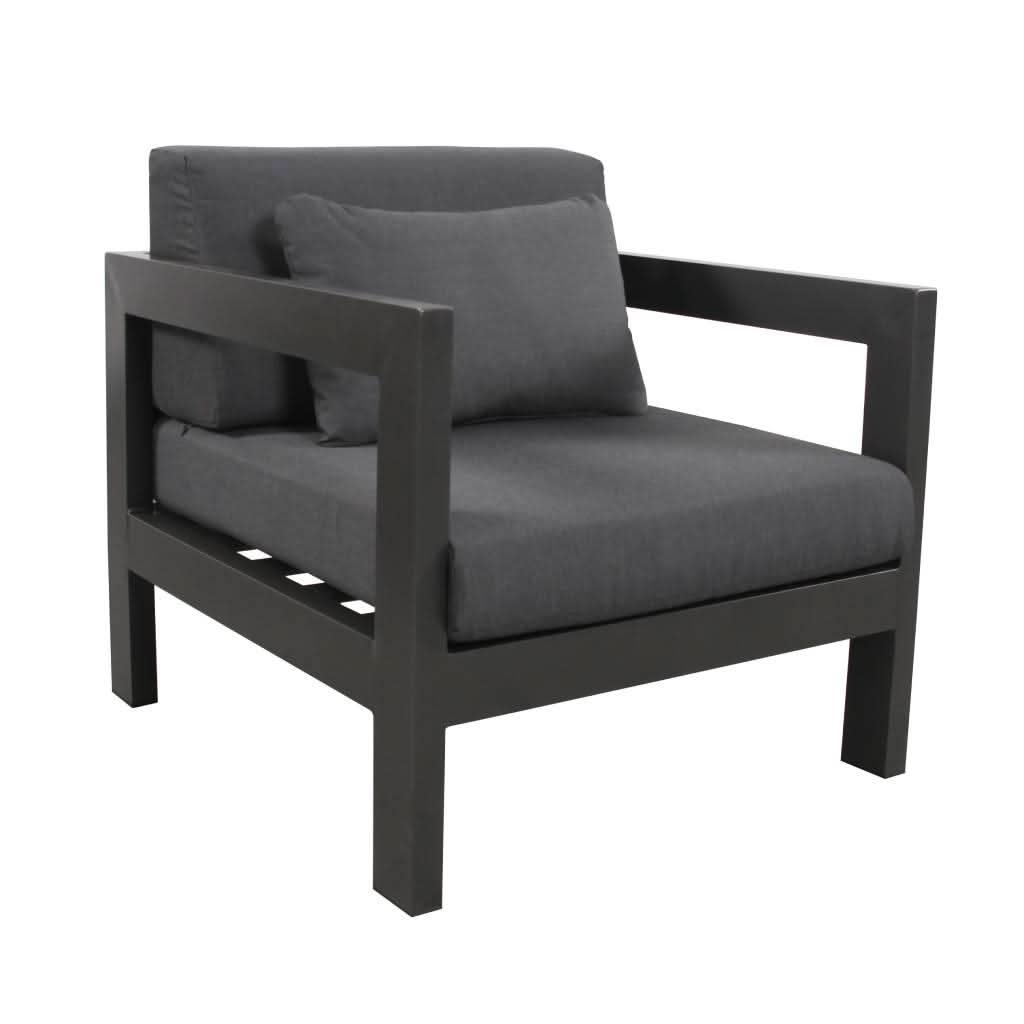 FRITZ OUTDOORS SINGLE SOFA IN CHARCOAL/DARK GREY - MyChocolateWood